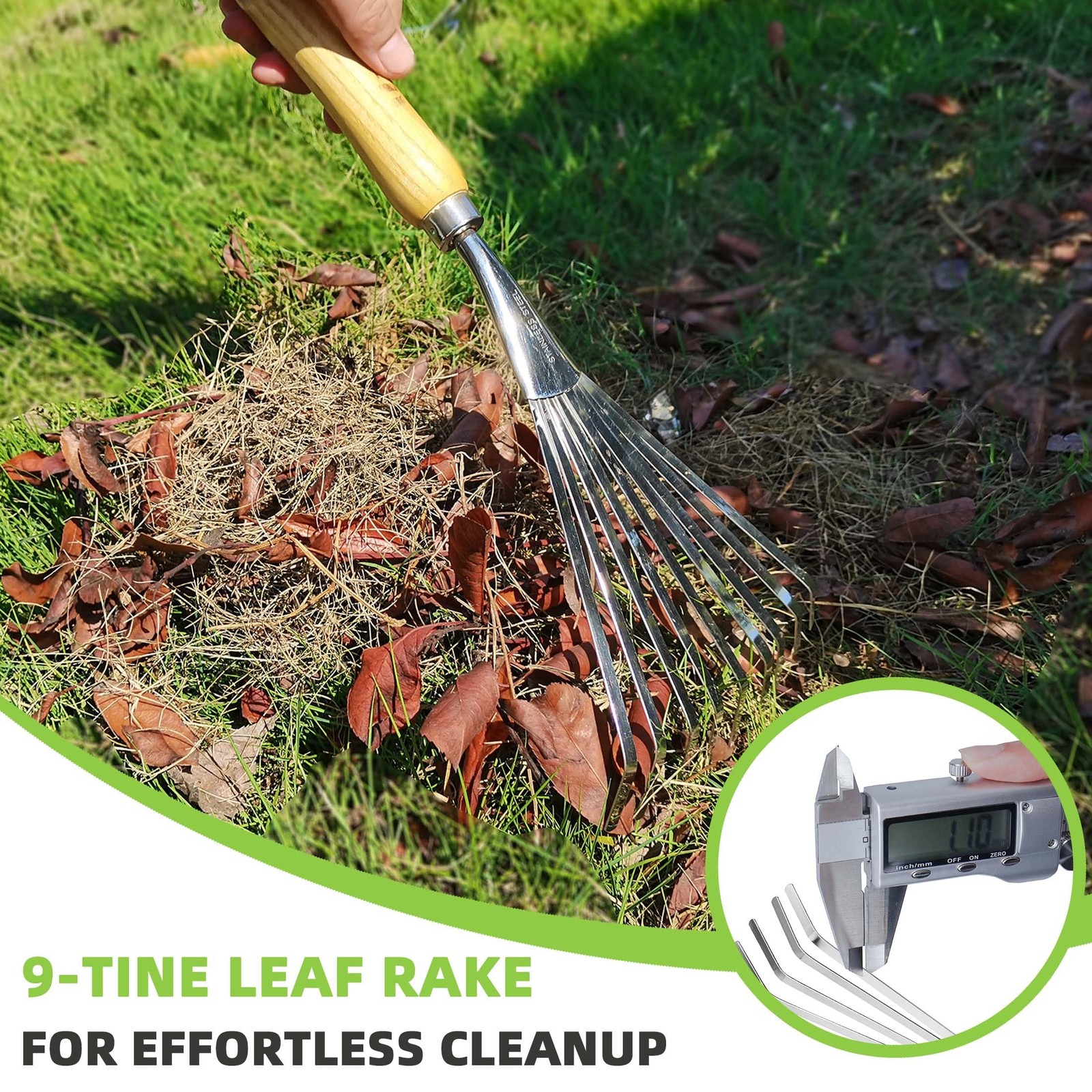 Hand Rakes, Garden Stainless Steel Hand Rake Soil Tiller with Ergonomic Handl...