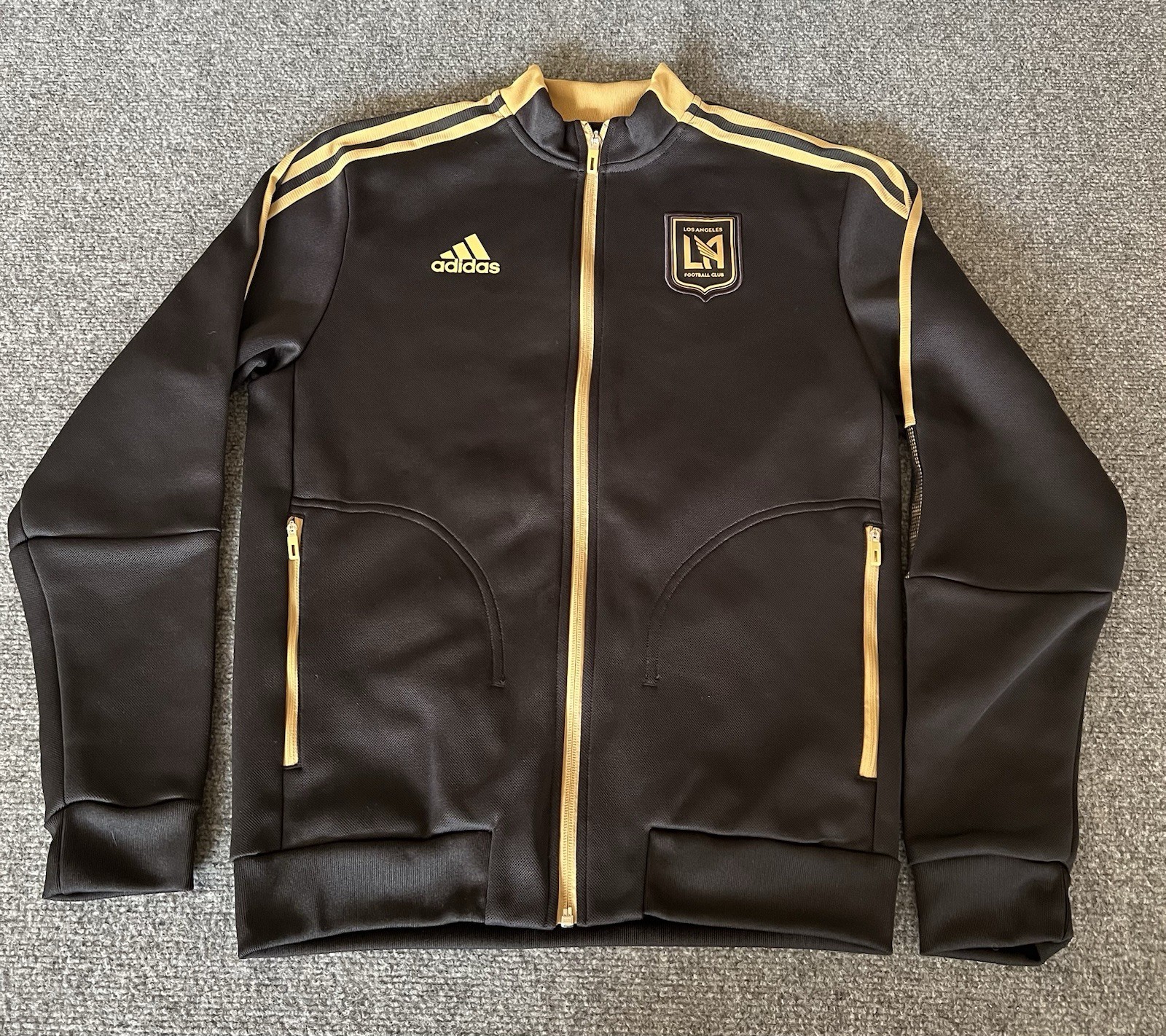 Los Angeles Football Club Mens Small Adidas Track Jacket Full Zip Black Gold