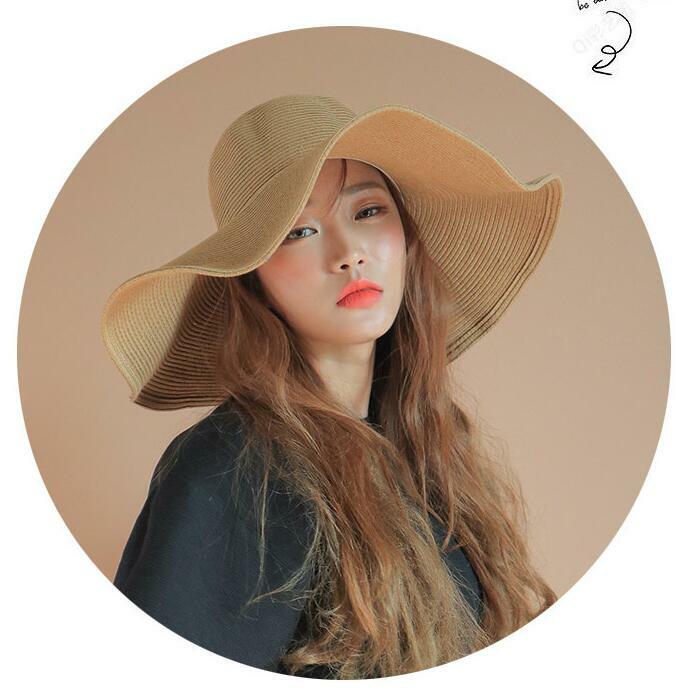 US Ship Women Summer Large Floppy Folding Wide Brim Cap Sun Straw Beach Hat Gift