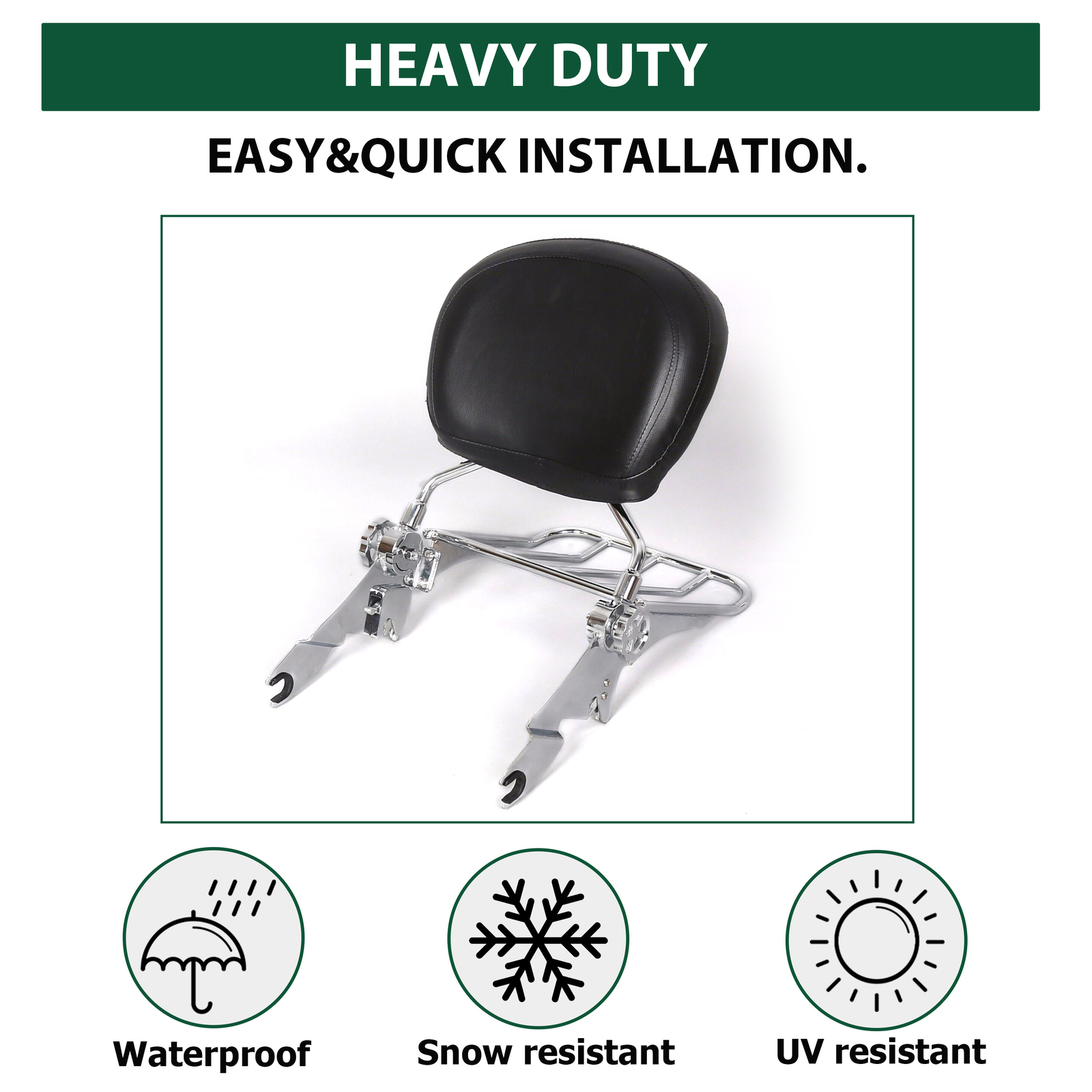 Adjustable Sissy Bar Backrest Luggage Rack For 09-24 Harley Road Electra Glide