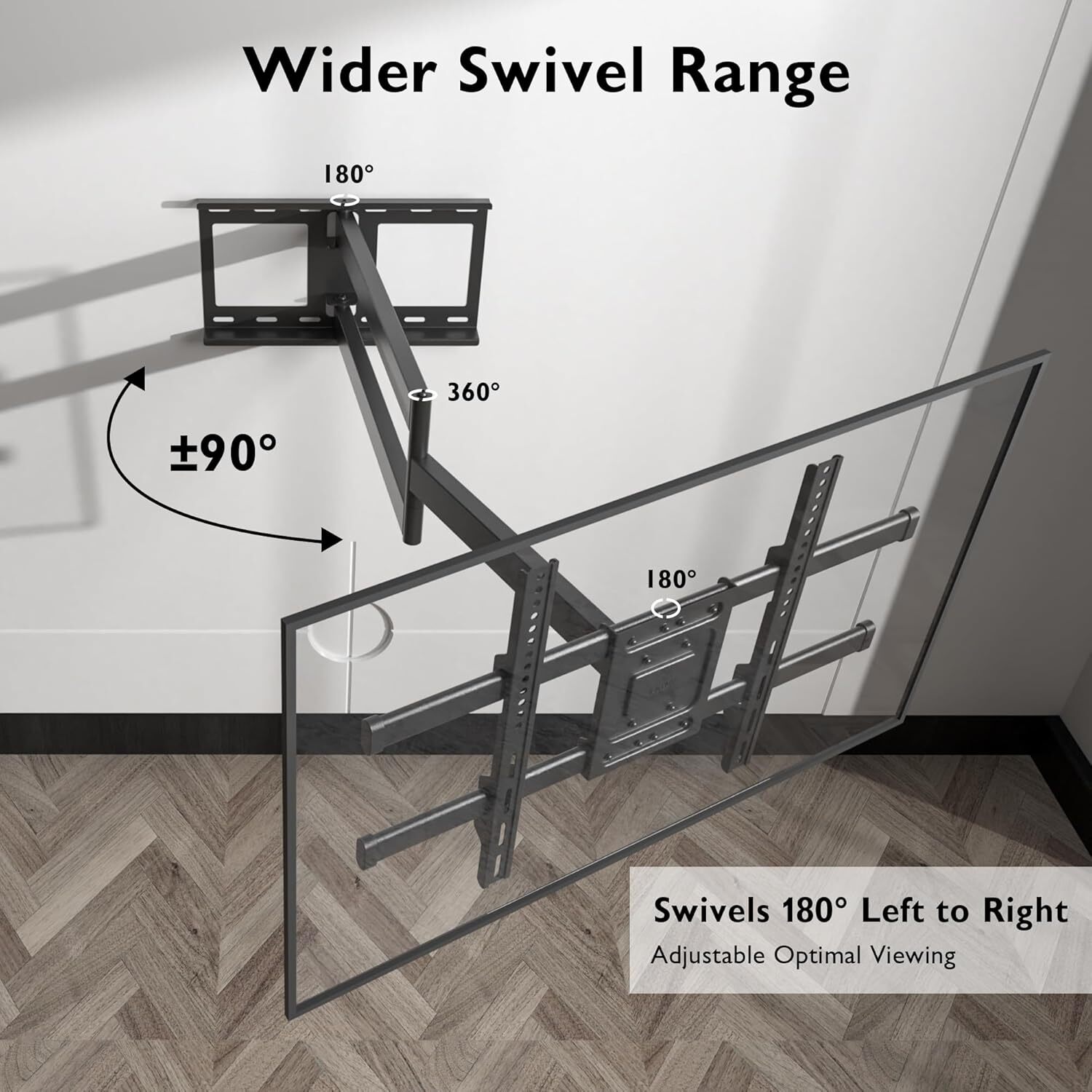 TV Wall Mount with Extra Long Extendable Arm for 32-75 In TVs,Holds Up to 132lbs