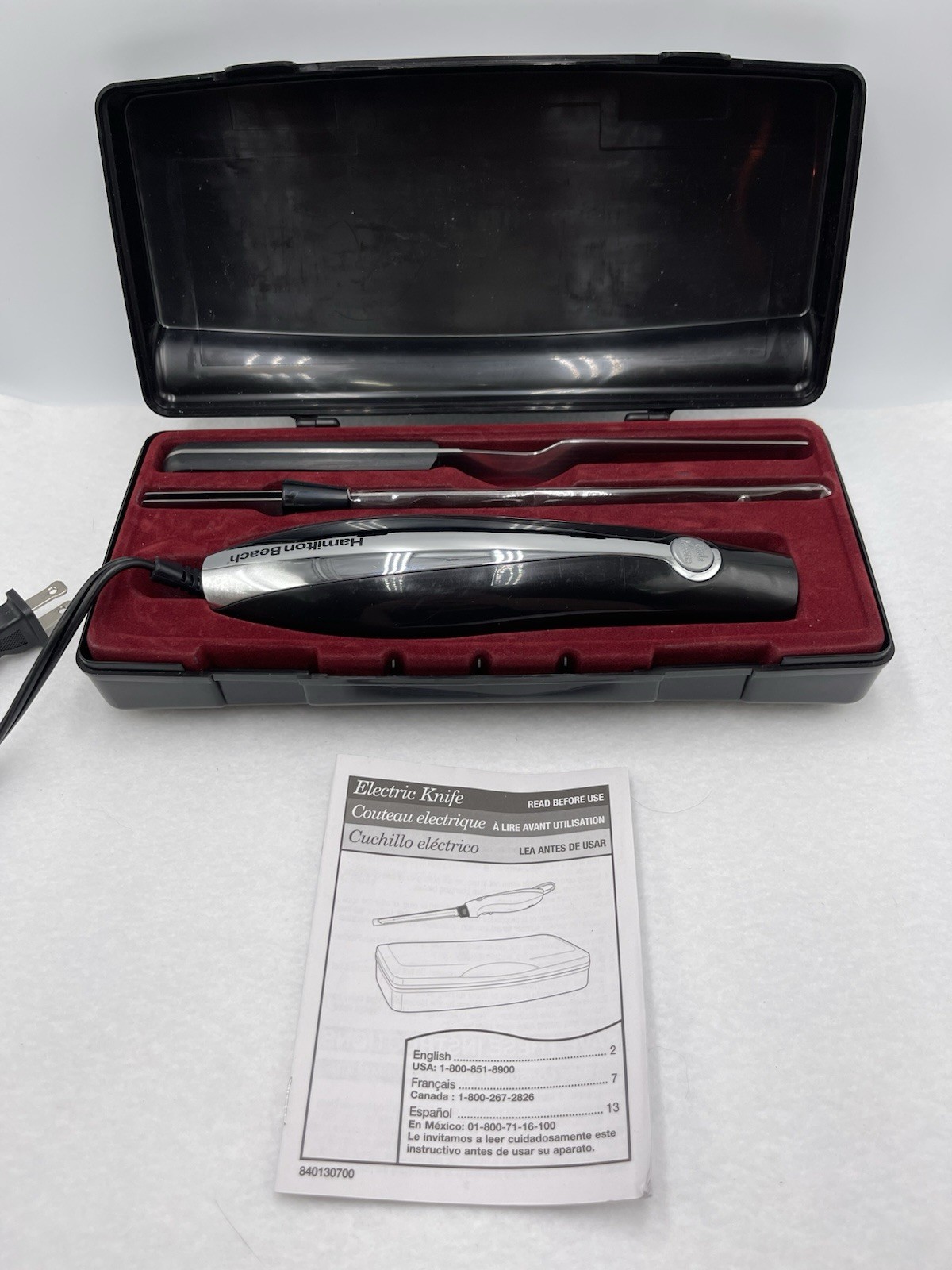 HAMILTON BEACH Classic Chrome Electric Knife  & Fork 74275