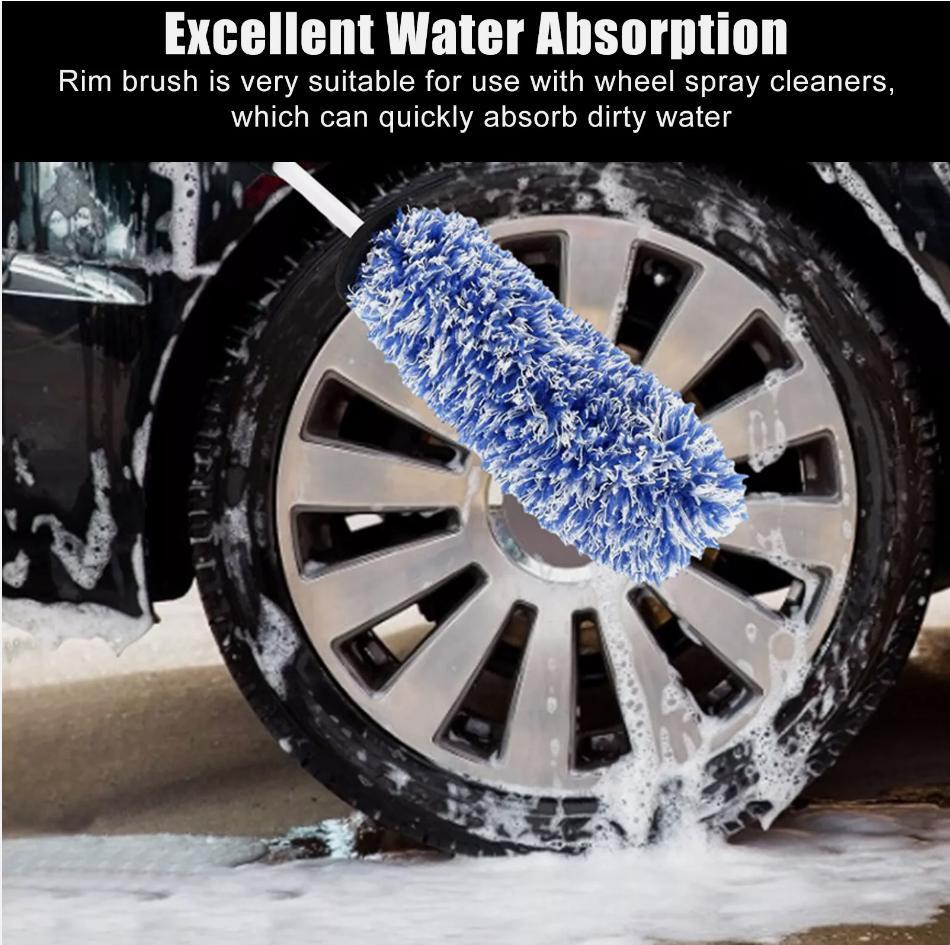 Car Wheel Brush Rims Tire Seat Engine Wash Cleaning Kit Auto Detailing Tool 17"