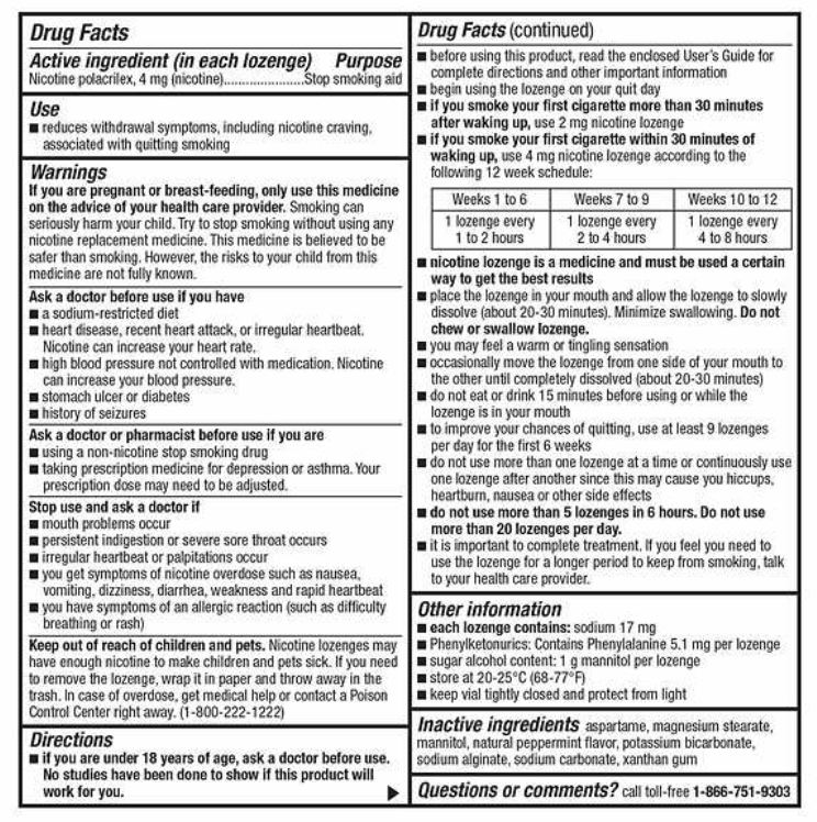 Kirkland Quit 4mg Lozenge Nicotine Polacrilex 270 Pieces stop smoking MINT 4/25