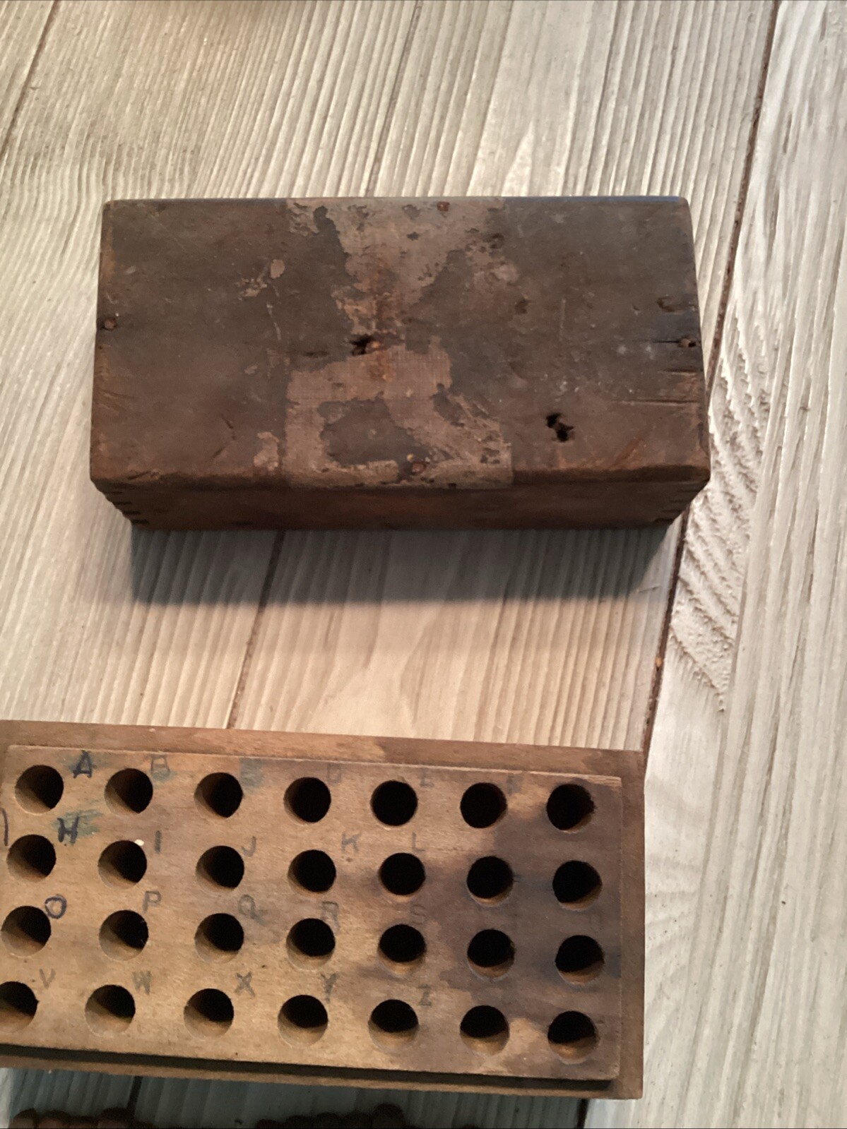 VTG Box Of Machinists Steel Letters. Set Of 28