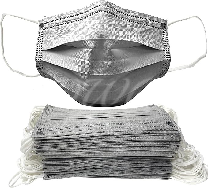 100 Pack - 3-Ply Gray Disposable Face Mask Ear-loop Mouth Cover USA Seller