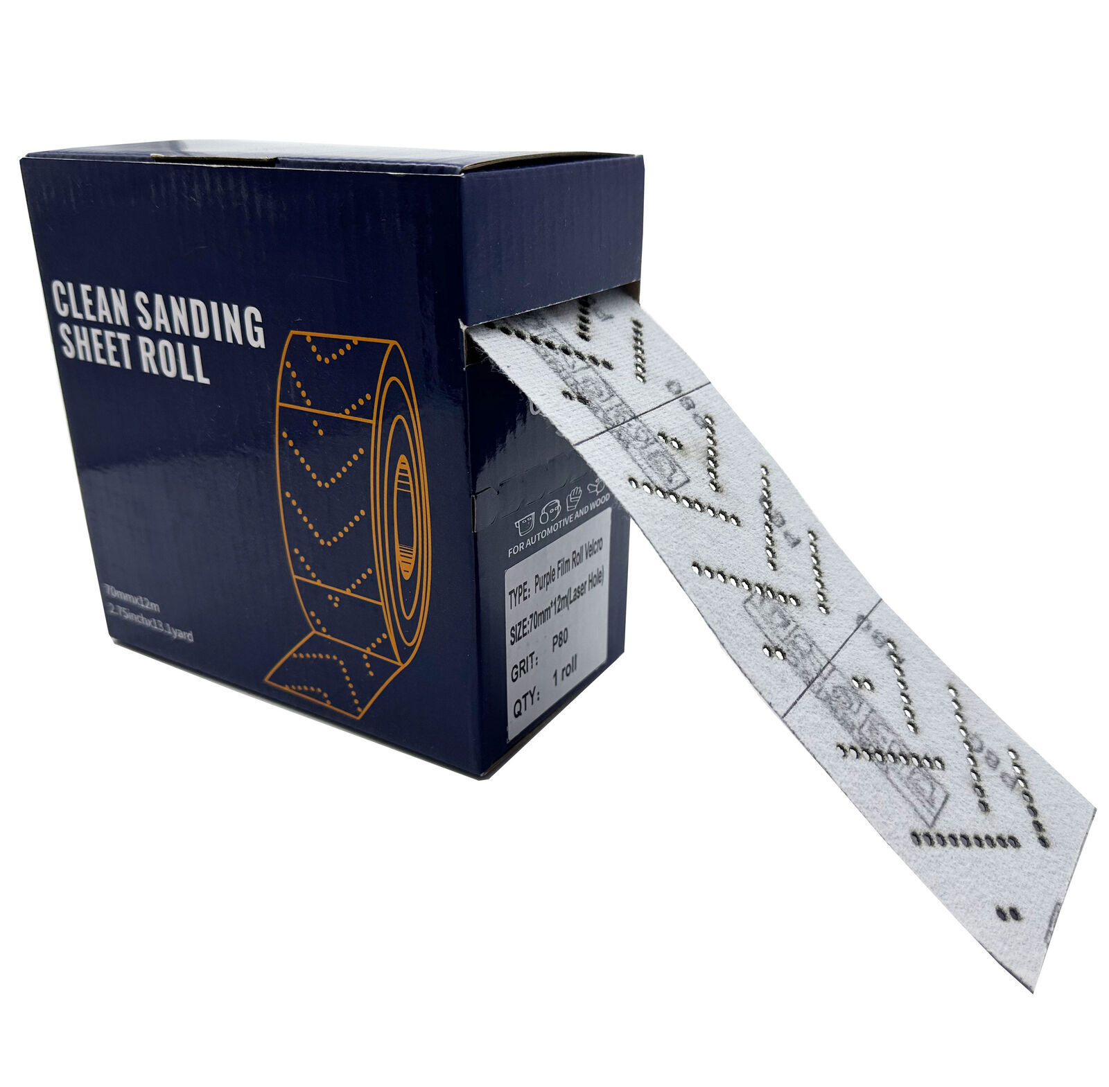 1 Roll 70mmx12m Automotive Clean Ceramic Sanding Sheet Roll for Woodworking P400