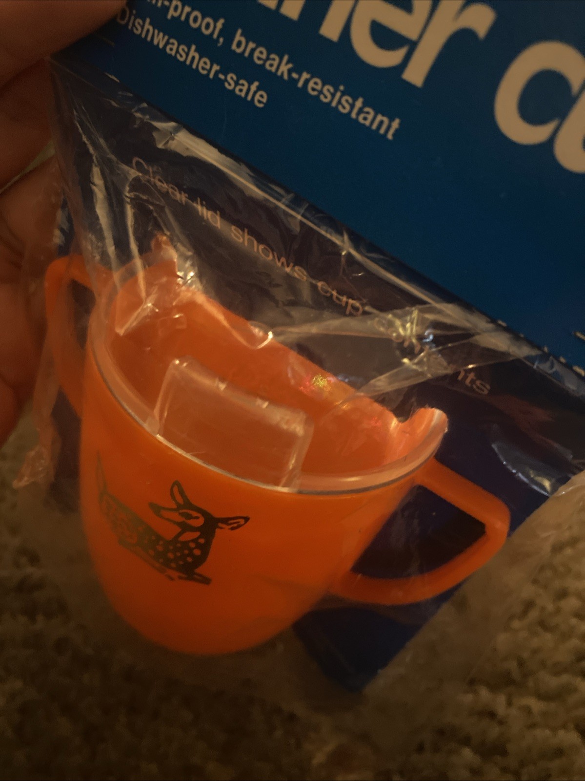 Vintage The first years Tommee Tippee Sippy Cup Trainer Cup - Orange - NOS 1978