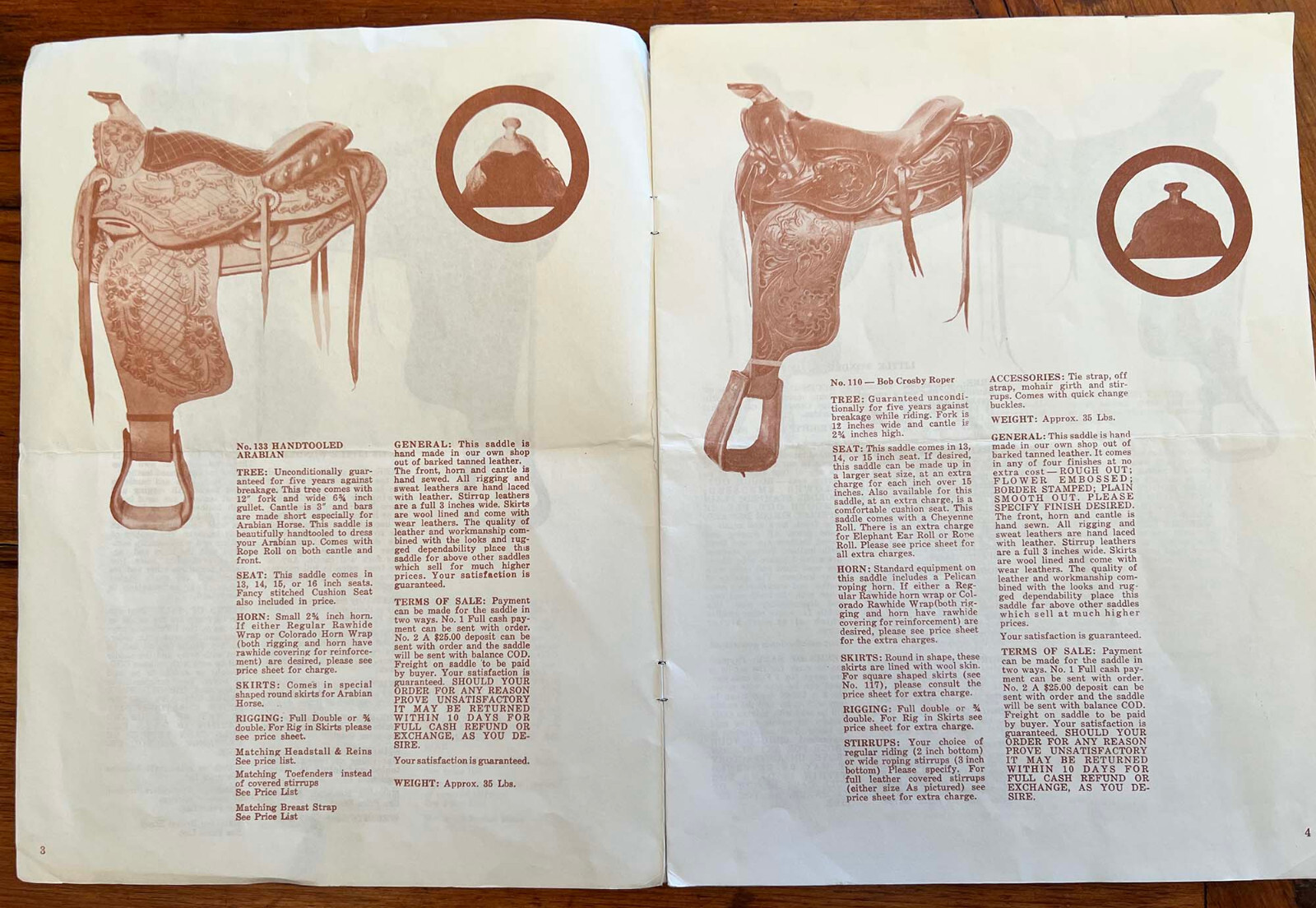 ORIGINAL 1974 LEBMAN'S FINE LEATHER GOODS Cowboy Saddles San Antonio, TX