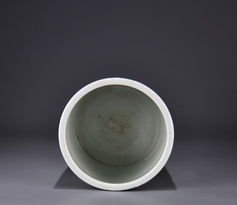 7.8'' YongZheng Marked Famille Rose Porcelain flower bird Brush Pot pencil vase