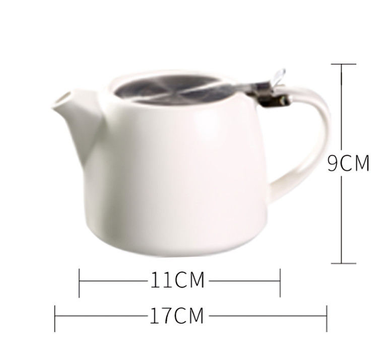 1 PC White Ceramic Teapot With Stainless Steel Infuser Heat Resistant, Tea Maker