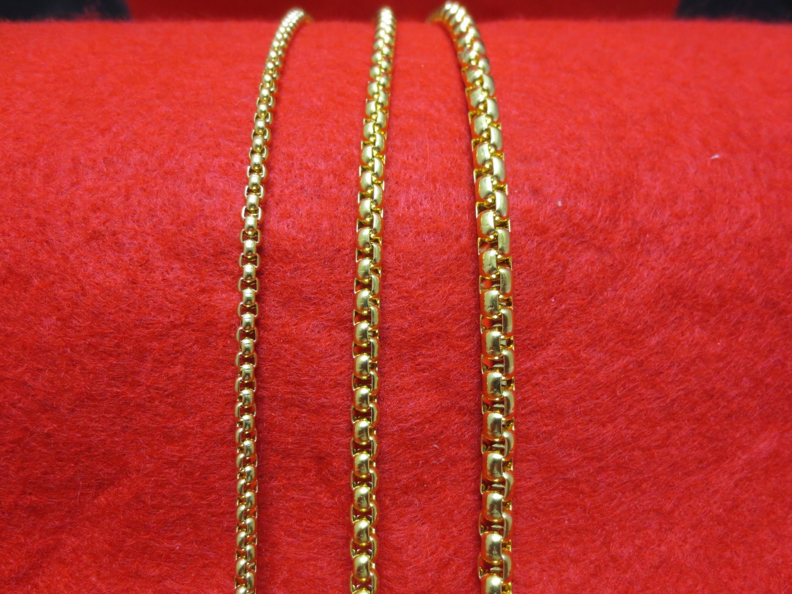 16"-60" 3/4/5MM GOLD PLATED STAINLESS STEEL SMOOTH BOX ROPE CHAIN NECKLACE-GOLD