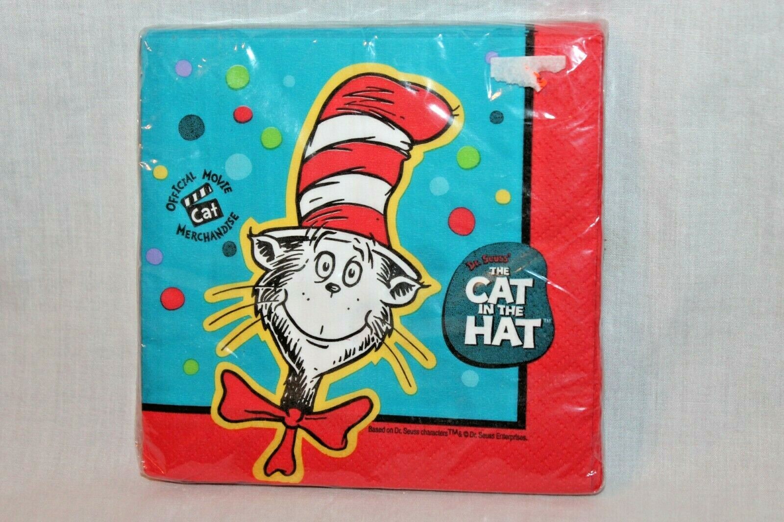 NEW IN PACKAGE CAT IN THE HAT 16 DESSERT NAPKINS PARTY SUPPLIES