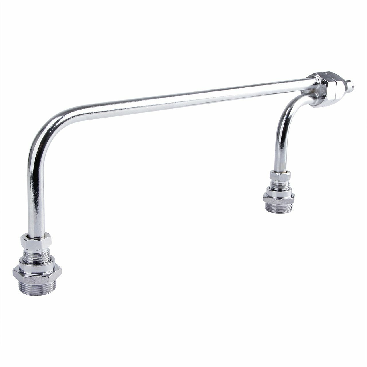 Chrome Dual Feed Fuel Line For Holley Carburetor 4150 Double Pumper Fit 3/8"Hose