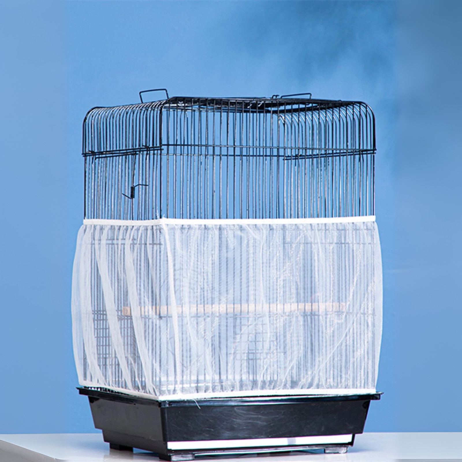 Bird Cage Cover Pocket Seed Catcher Skirt Guard Mesh Net Different Circumference