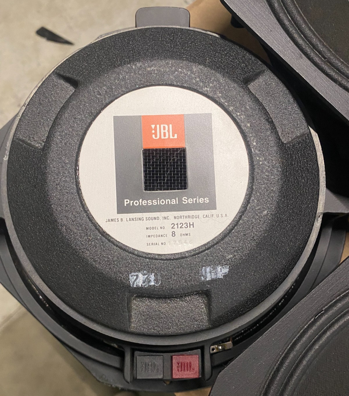 JBL 2123H 10" Midrange Transducer, Orange JBL Logo