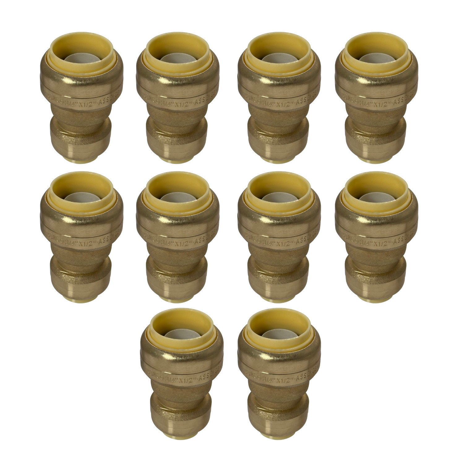10 Pack XFITTING 3/4" X 1/2" Push Fit Coupling Push to Connect Reducing Coupling