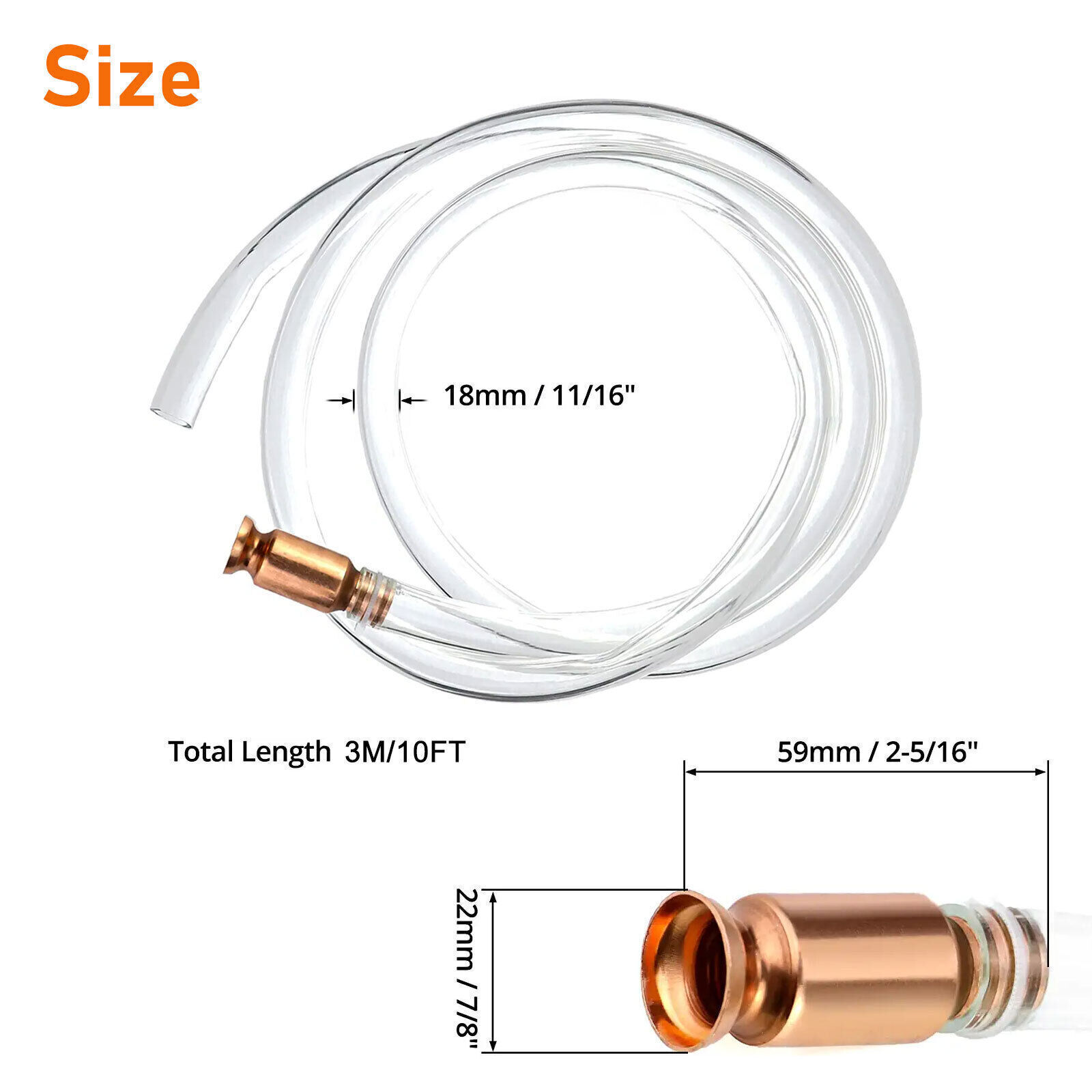 2Pack 1.8M 6FT Siphon Hose Pump Self Priming Jiggler Shaker Transfer Fuel Water