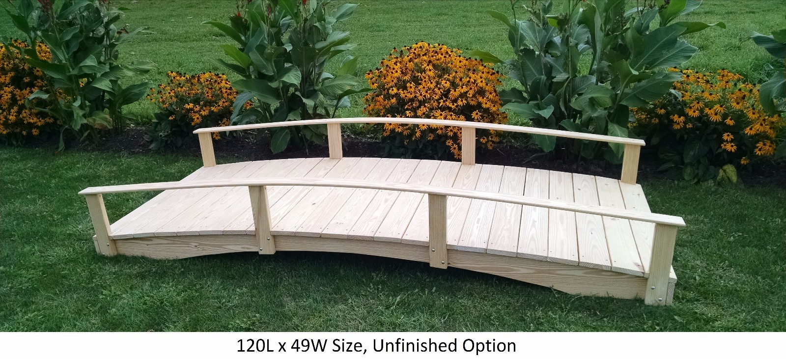 Amish-Made Weight-Bearing Pine Oriental Bridge - Bridges In 8 Sizes & 10 Colors