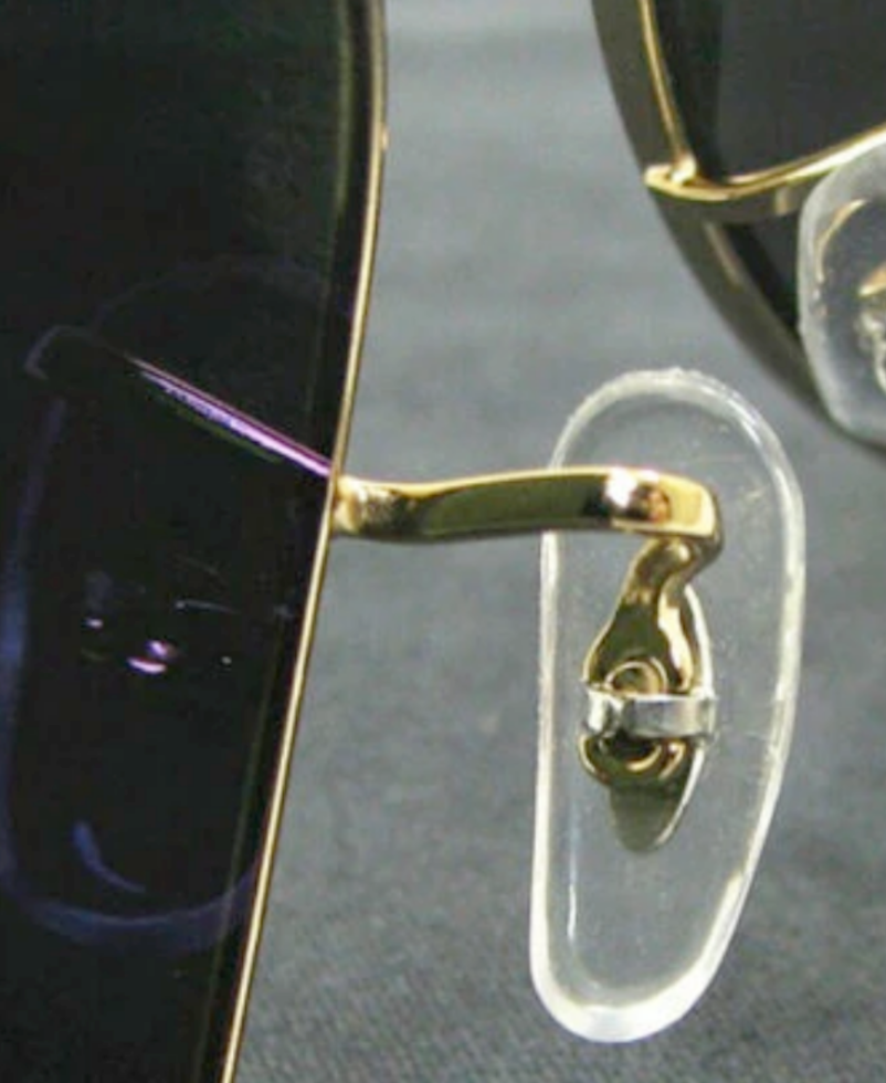 😎 2 Pair: Crimp-On Silicone Nose Pads Eyeglasses for Ray Ban RB Silver Clip 14