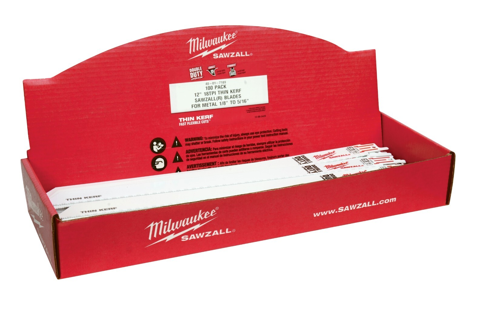 Milwaukee 48-01-7189 12" 18 TPI Sawzall Blades, 100 Pack