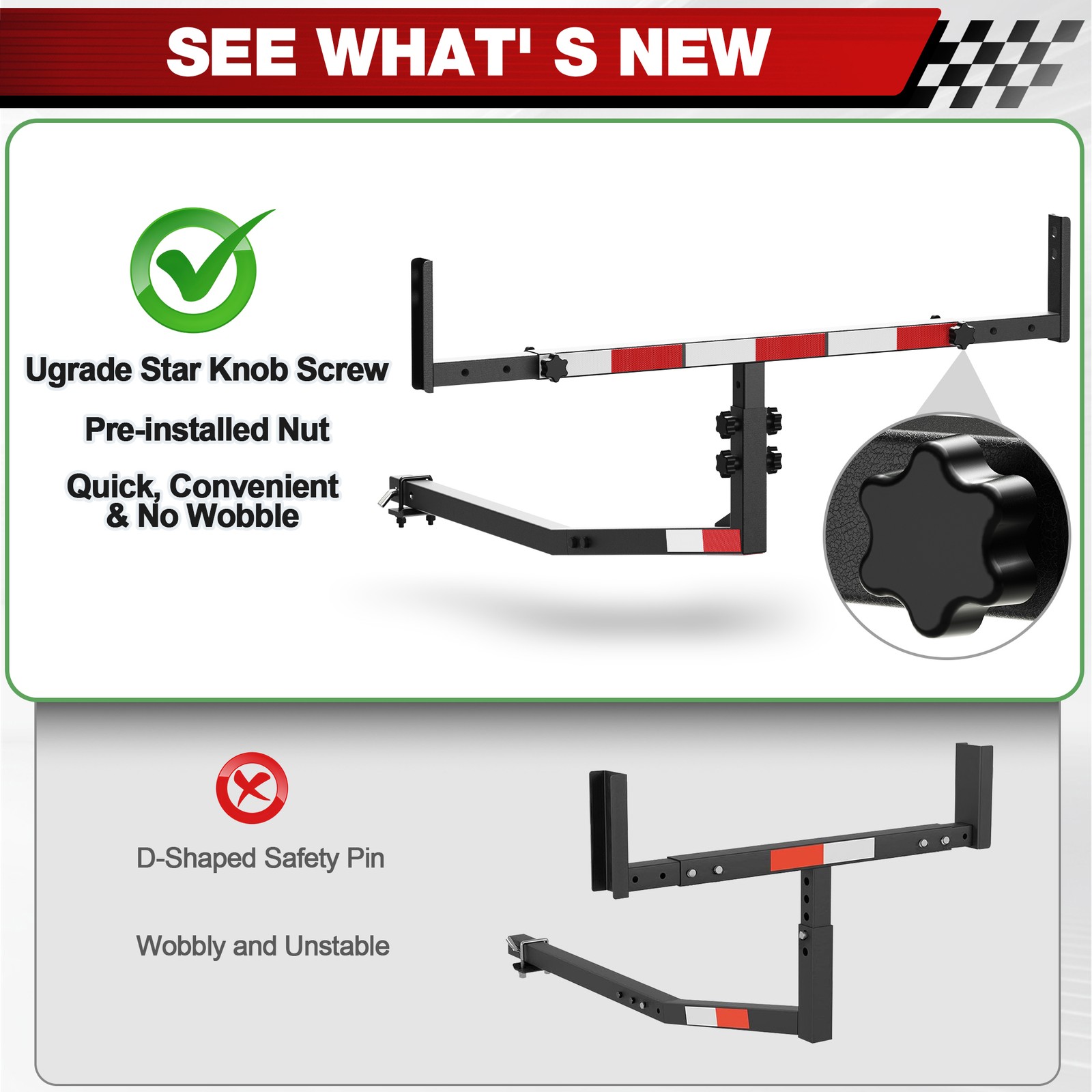 2-inch Trailer Hitch Load Distributor Truck Trailer Hitch Ladder Rack Tailgate