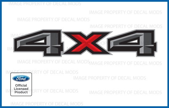 (2x) Ford F150 4x4 Decals Stickers red gray red black bed side graphics FH1A6