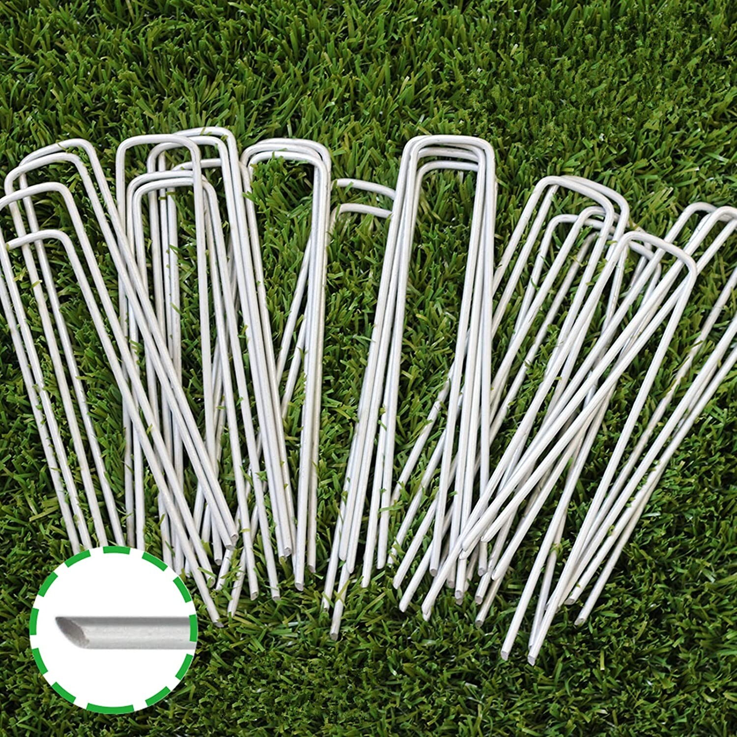 1000 pcs 11 Gauge 6" GALVANIZED Landscape Staples ~ SOD Fabric Pins - RUST FREE