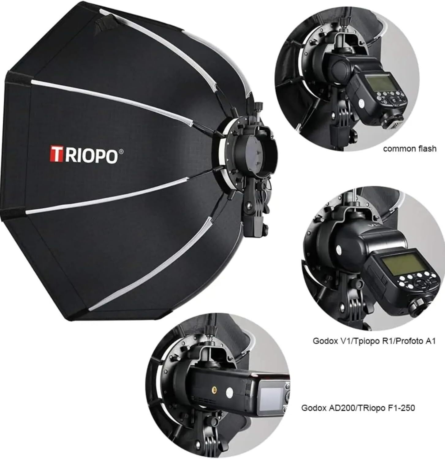 US Triopo KX90 90CM Foldable Speedlite Octagon Softbox for Godox V1 AD200 V860II