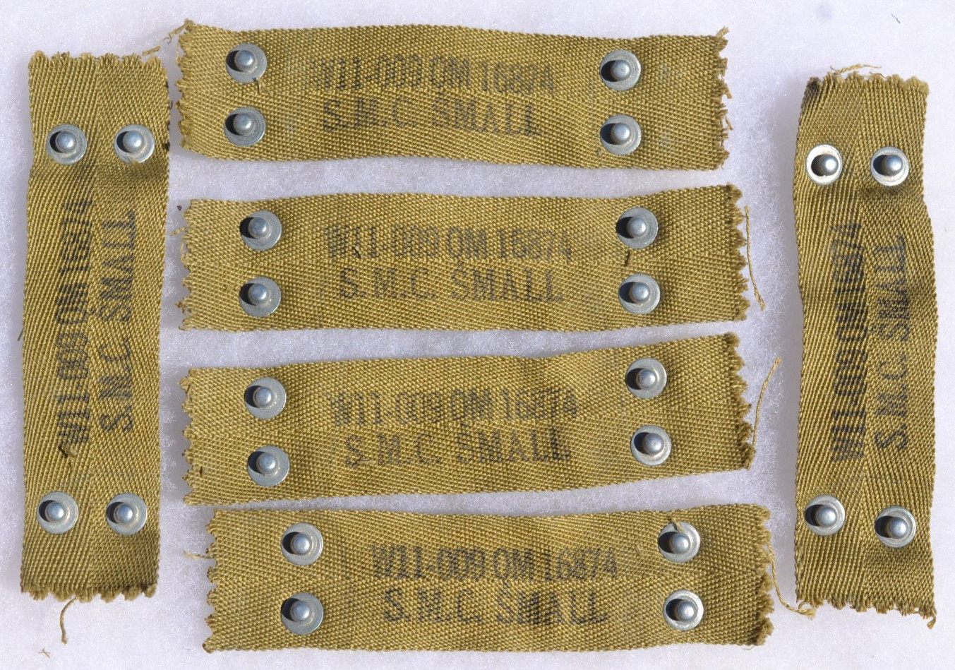 ORIGINAL WW2 US ARMY M-1 HELMET LINER NAPE STRAP S.M.C.  MAKER STAMP 4.5 INCHES