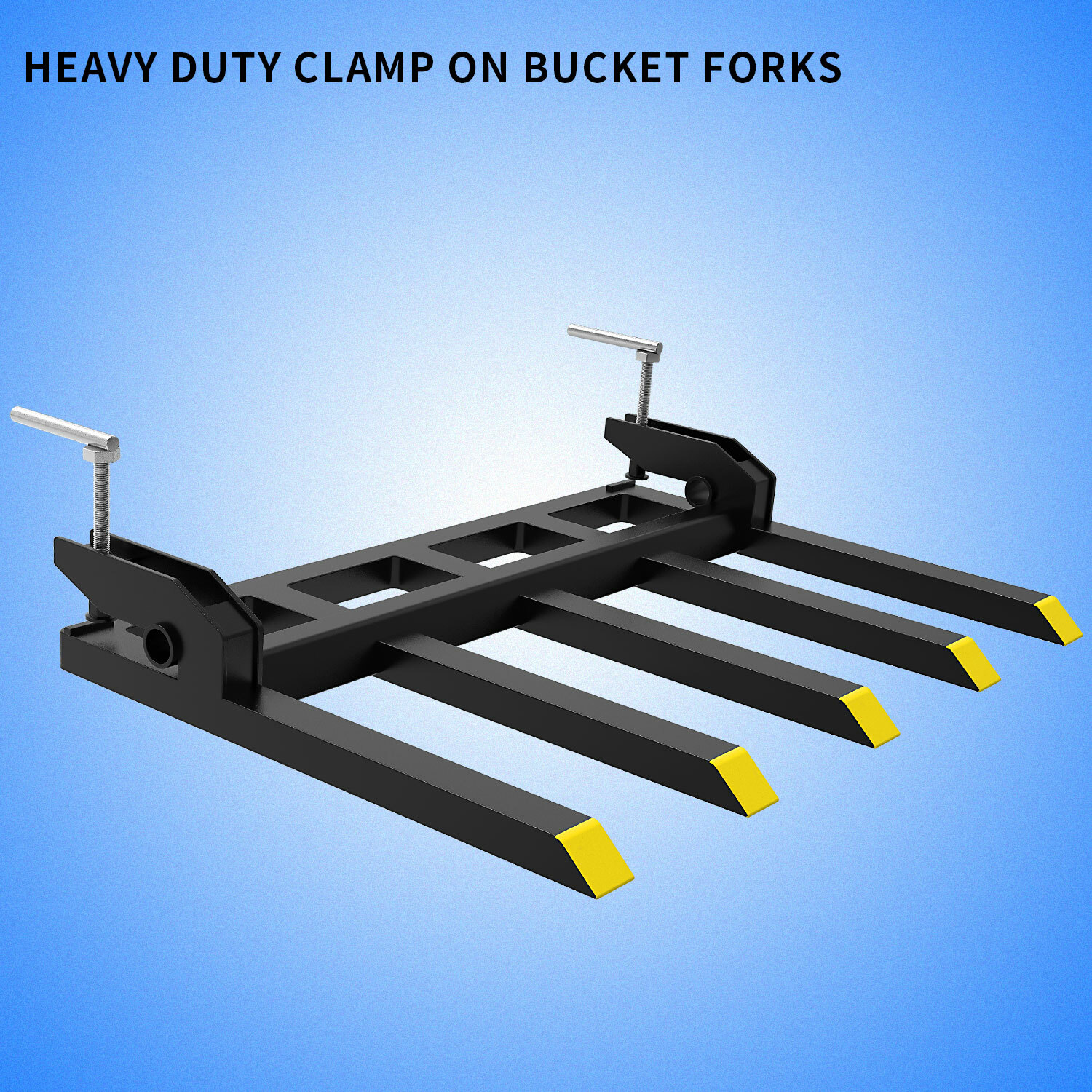 42" Heavy Duty Debris Fork for Tractor Skid Steer Buckets Clamp on Trash Forks