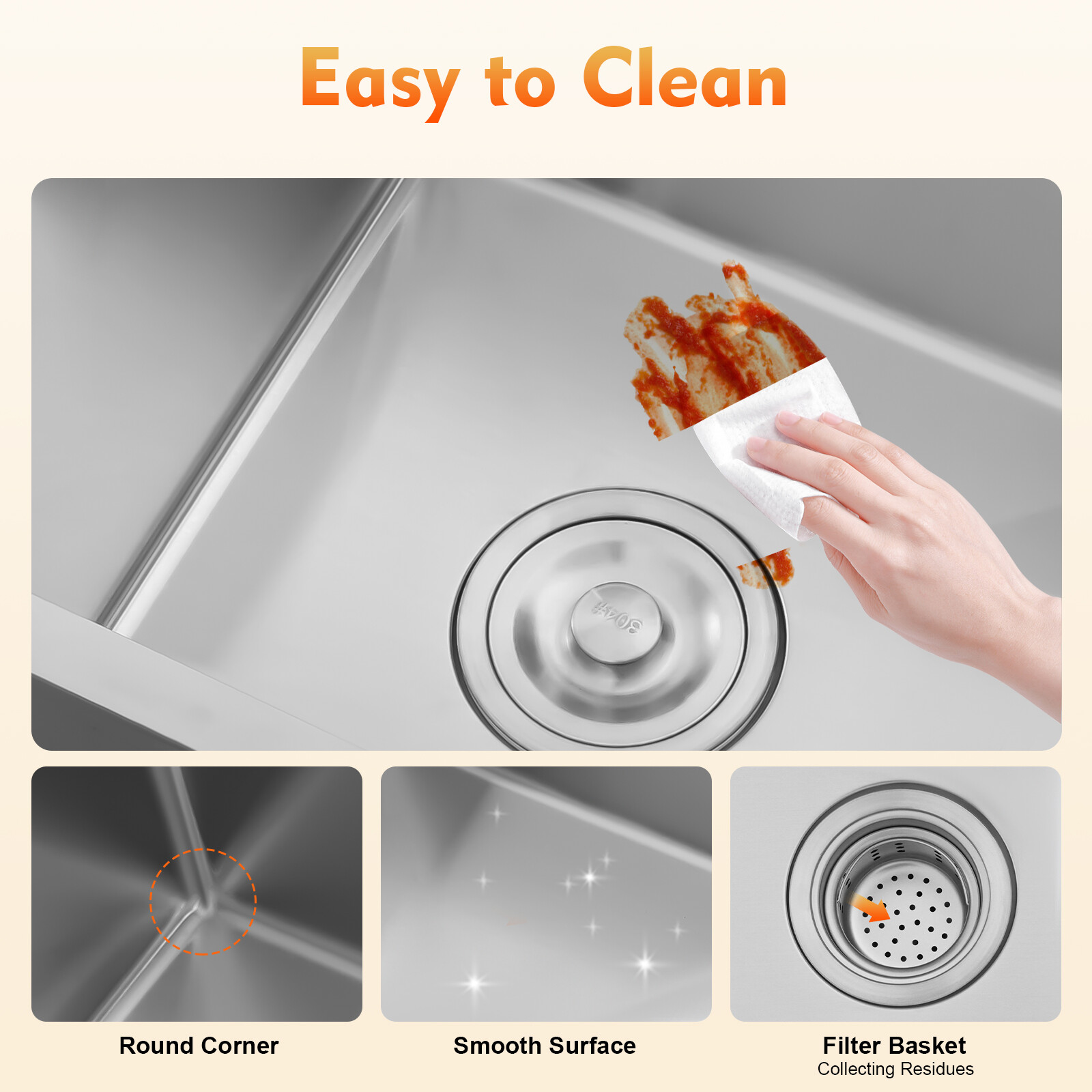 Stainless Steel Kitchen Sink Double Bowl Kitchen Sink with Drain Basket