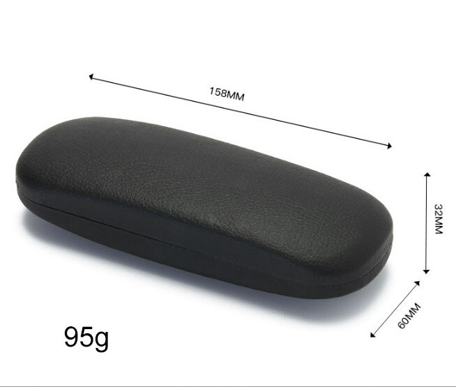 NEW Clam Shell Hard Eyeglasses PU Glasses Case Black w/Microfiber Cleaning Cloth