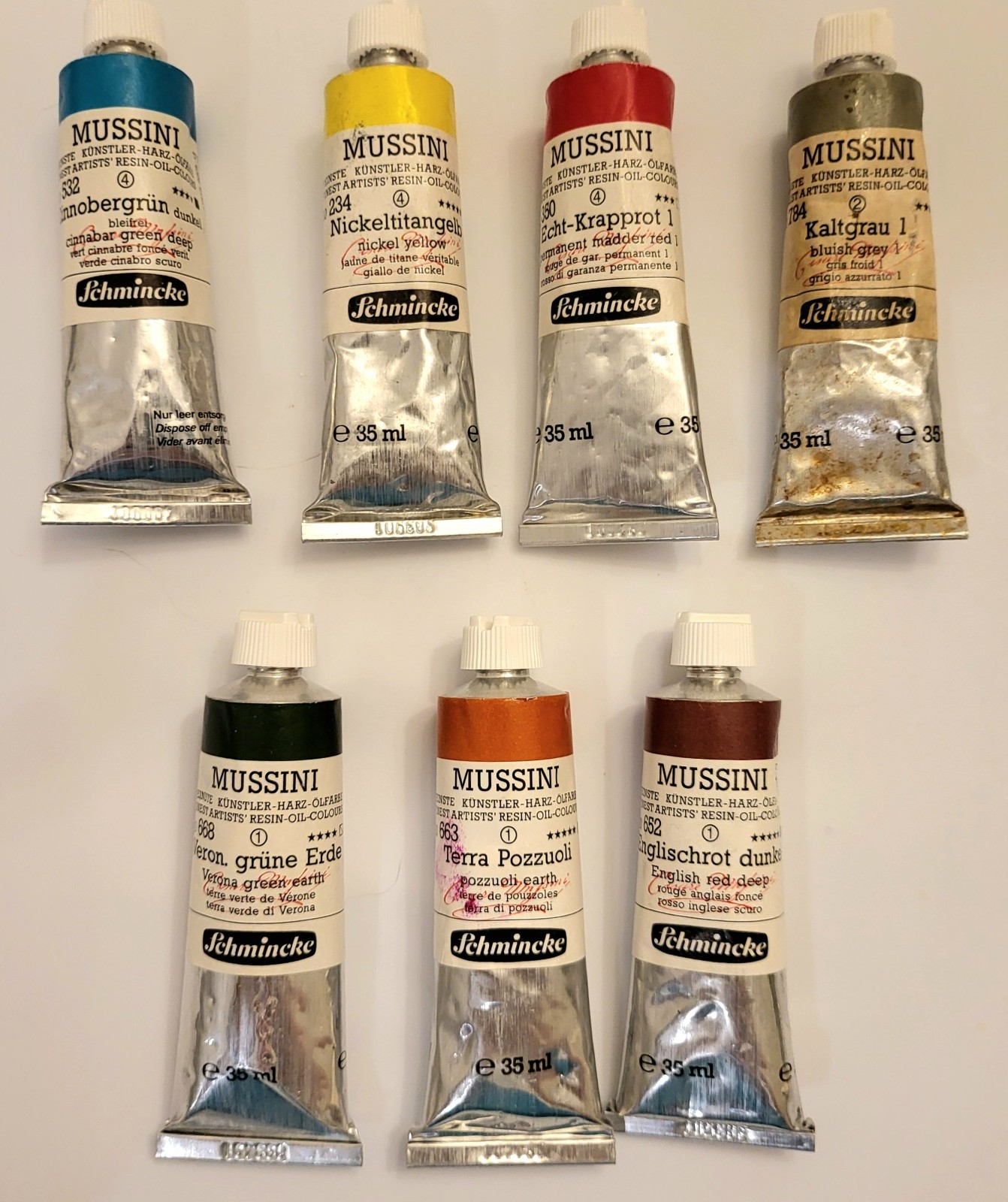 Schminke Mussini Extra Fine Oil Colors 35ml Lot of 7 NOS