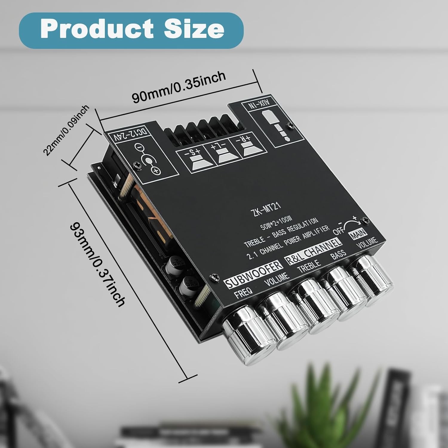 ZK- MT21 Bluetooth Amplifier Board 50W+50W+100W with Treble and Bass Control
