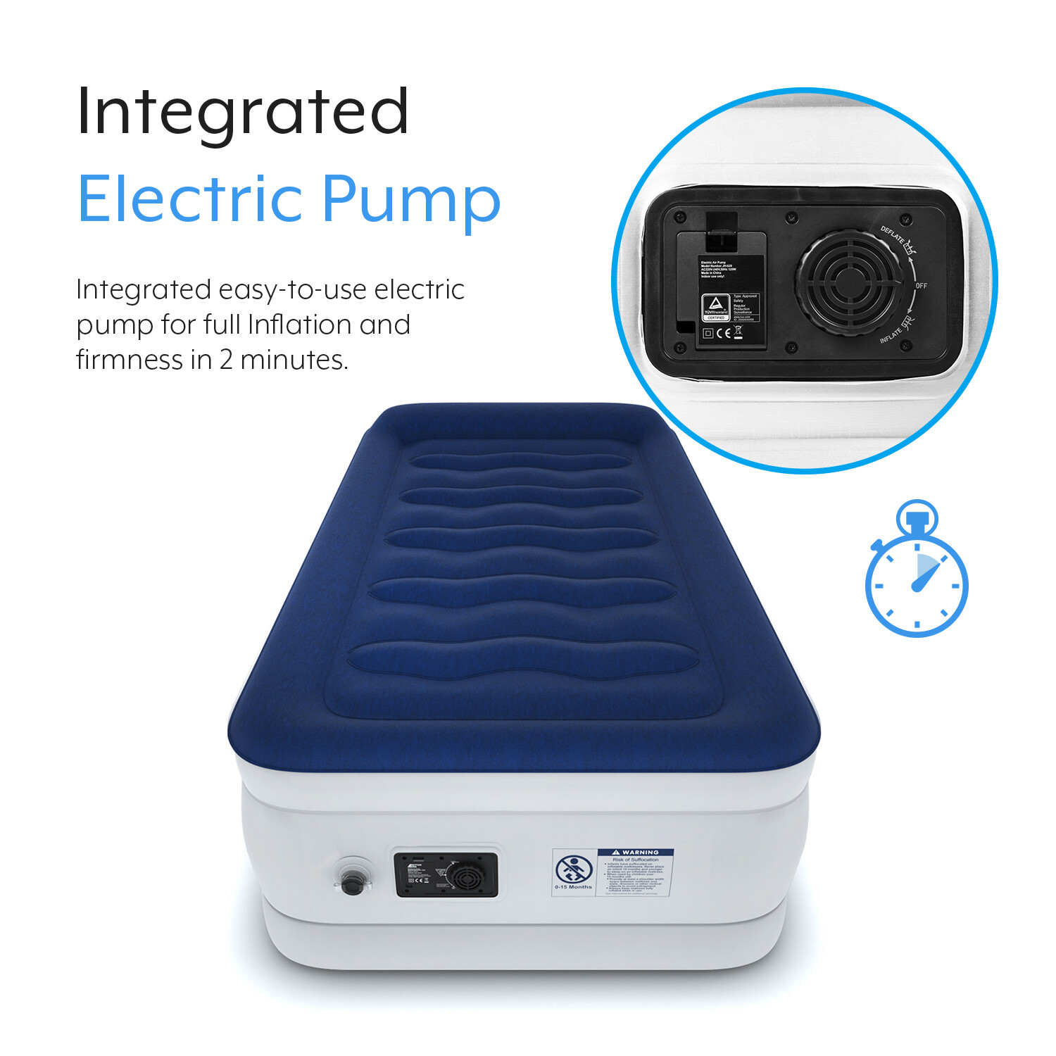 Active Era® Luxury Air Mattress Air Bed Inflatable Bed w/ Built-in Pump, Twin