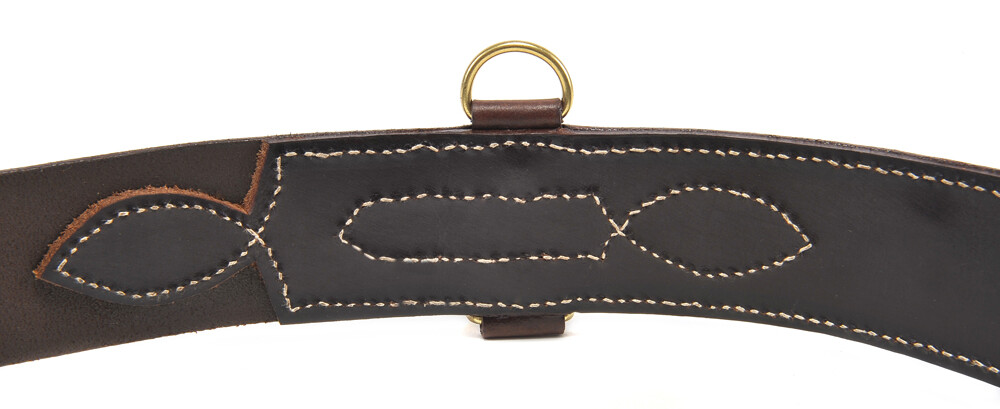 WW1 Sam Browne Belt With Shoulder Strap Premium Drum Dyed Oiled Brown Leather