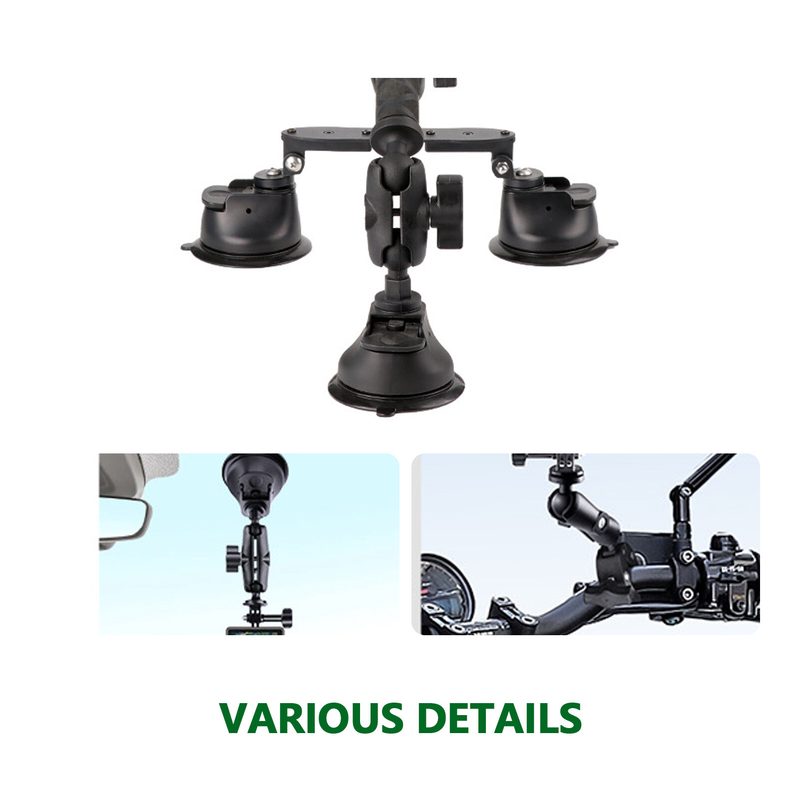 For Insta360 ONE X4 X3 X2 DJI Panoramic Camera Car SuctionCup Mount+Selfie Stivh