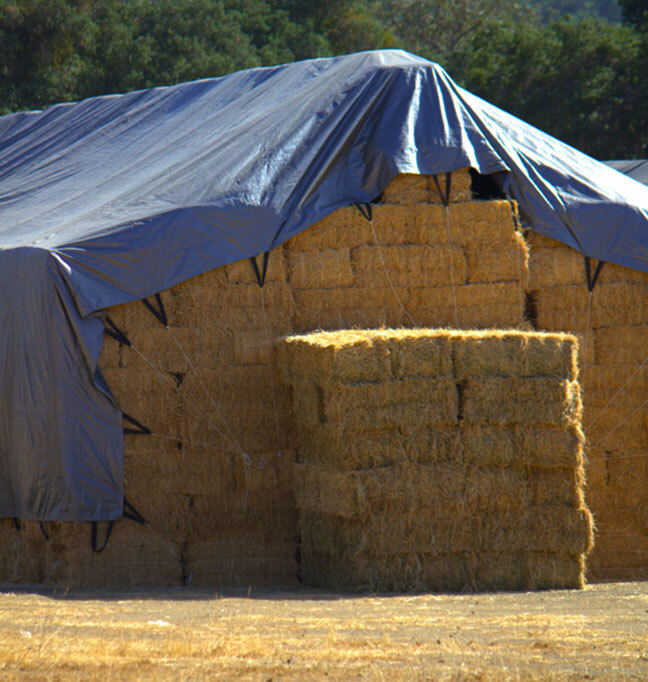 Heavy Duty 8oz Hay Tarps Silver Black 14.5 mi