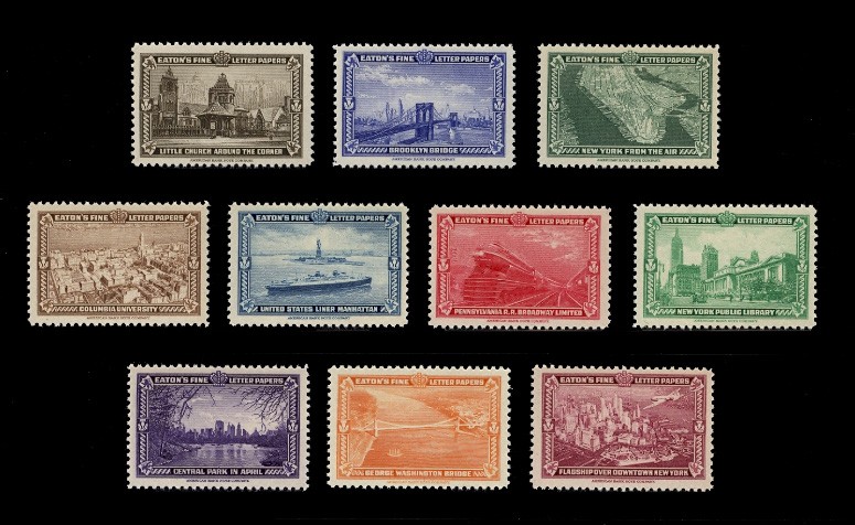 1939 NEW YORK WORLD'S FAIR - EATON'S STATIONERY LABELS