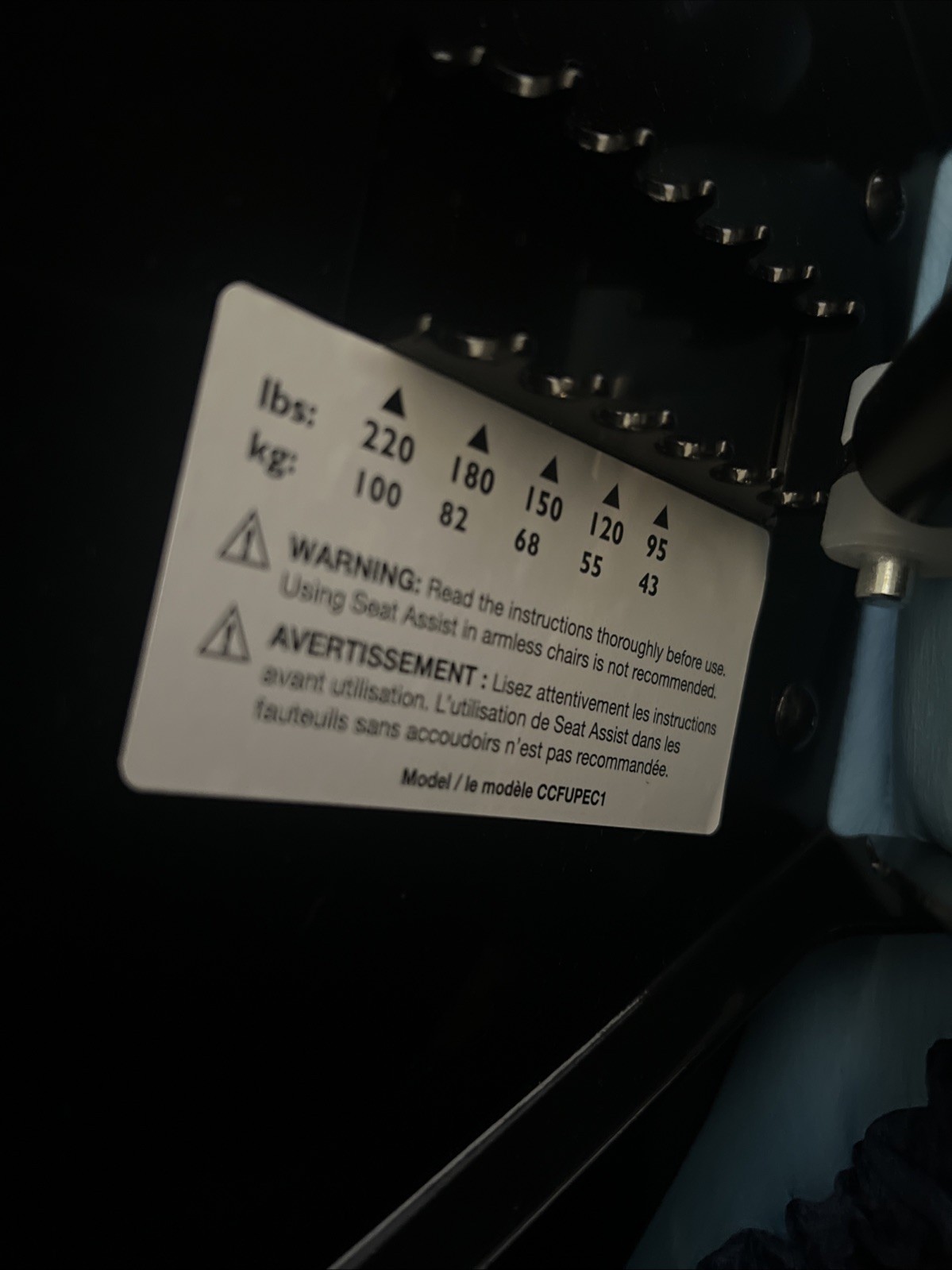 New Carek UpEasy Seat Assist Chair Lift and Sofa Stand Assist Portable Blue