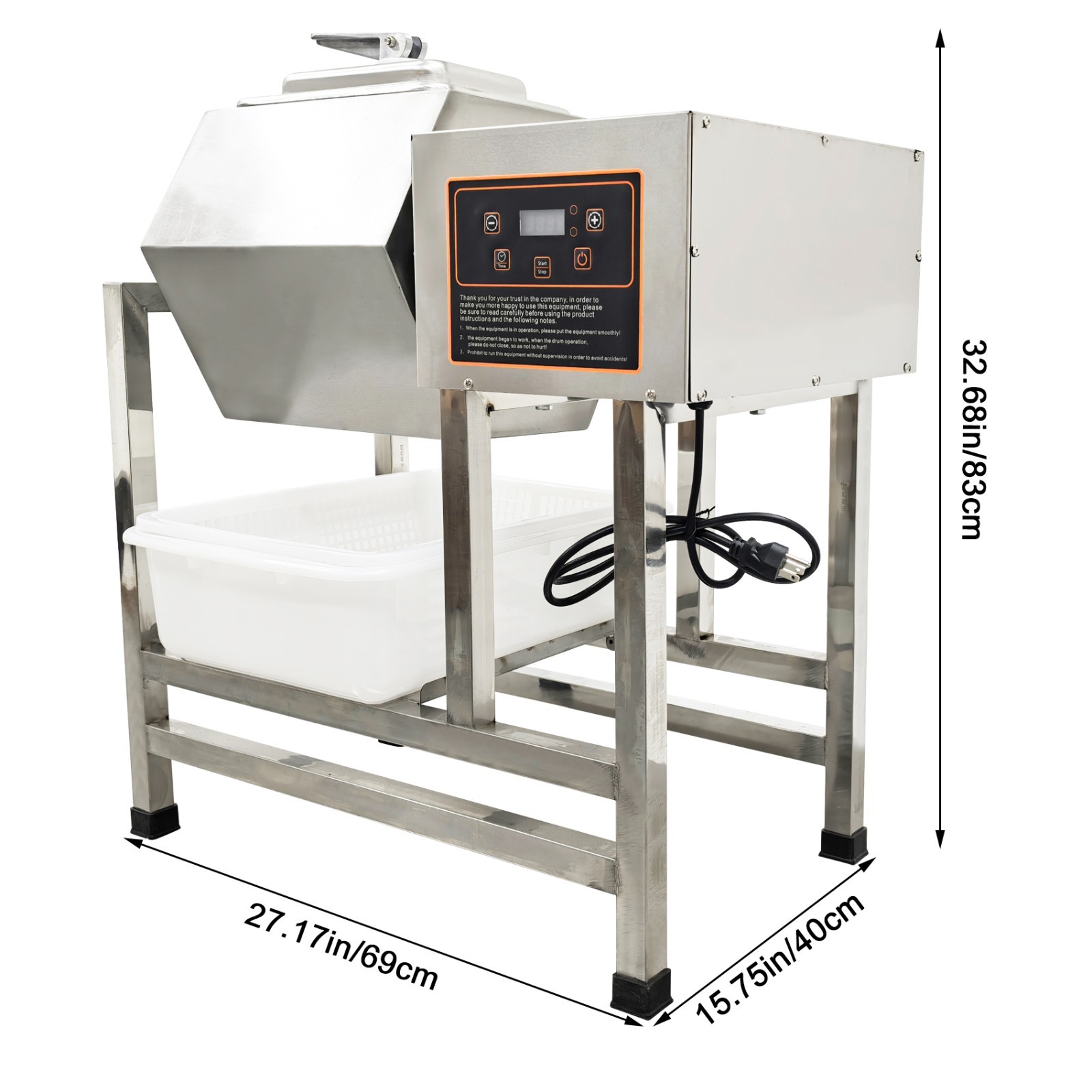 38L Commerical Chicken Marinating Machines Automatic Meat Tumbler Machine 110V