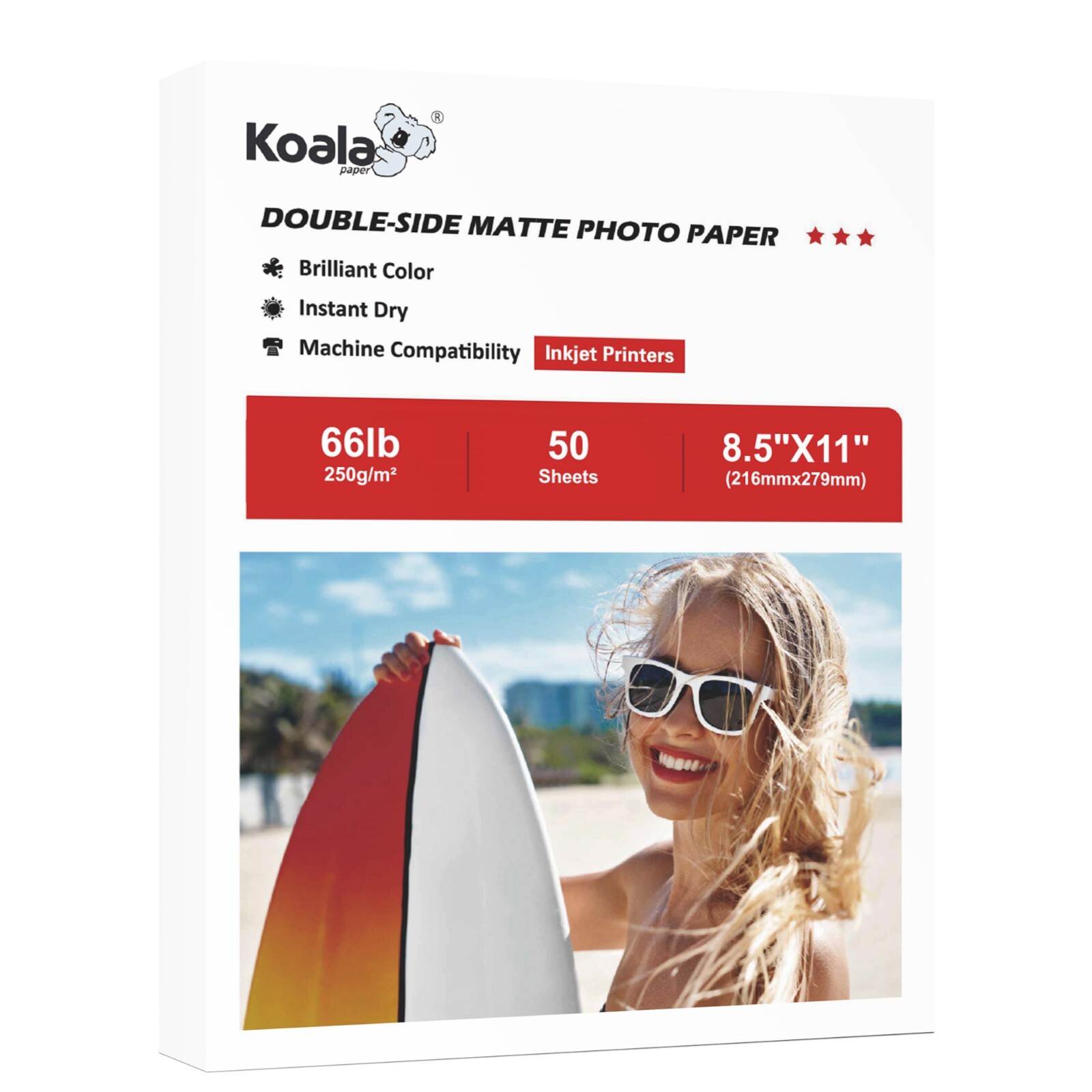 Lot Koala Double-sided Matte Photo Paper 66lb 8.5x11 11x17 13x19 250gsm Inkjet