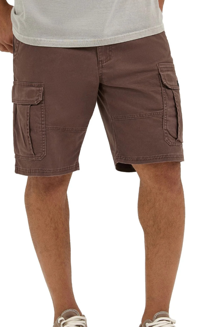 Men's Wrangler Relaxed Fit 10 in Cargo Shorts w/ Stretch Choc. Brown CHOOSE SIZE