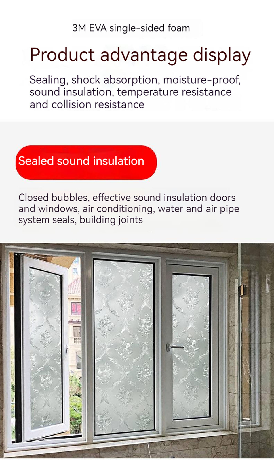 3M Eva Foam Adhesive Tape Single Sided 1, 2, 3, 5mm Thick Black Shockproof seal