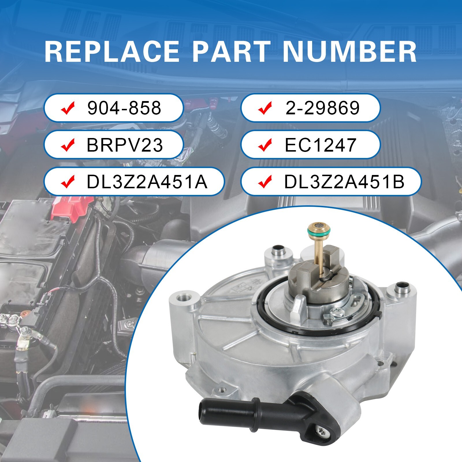Brake Vacuum Pump 904-858 For Ford Expedition F150 V6 3.5L 2015-2017 3.5L Engine