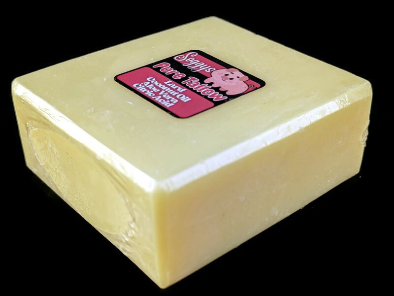 Bar Soap, Pig Tallow, Unscented, Sudsy, Handcrafted, All Natural, 5-6 oz