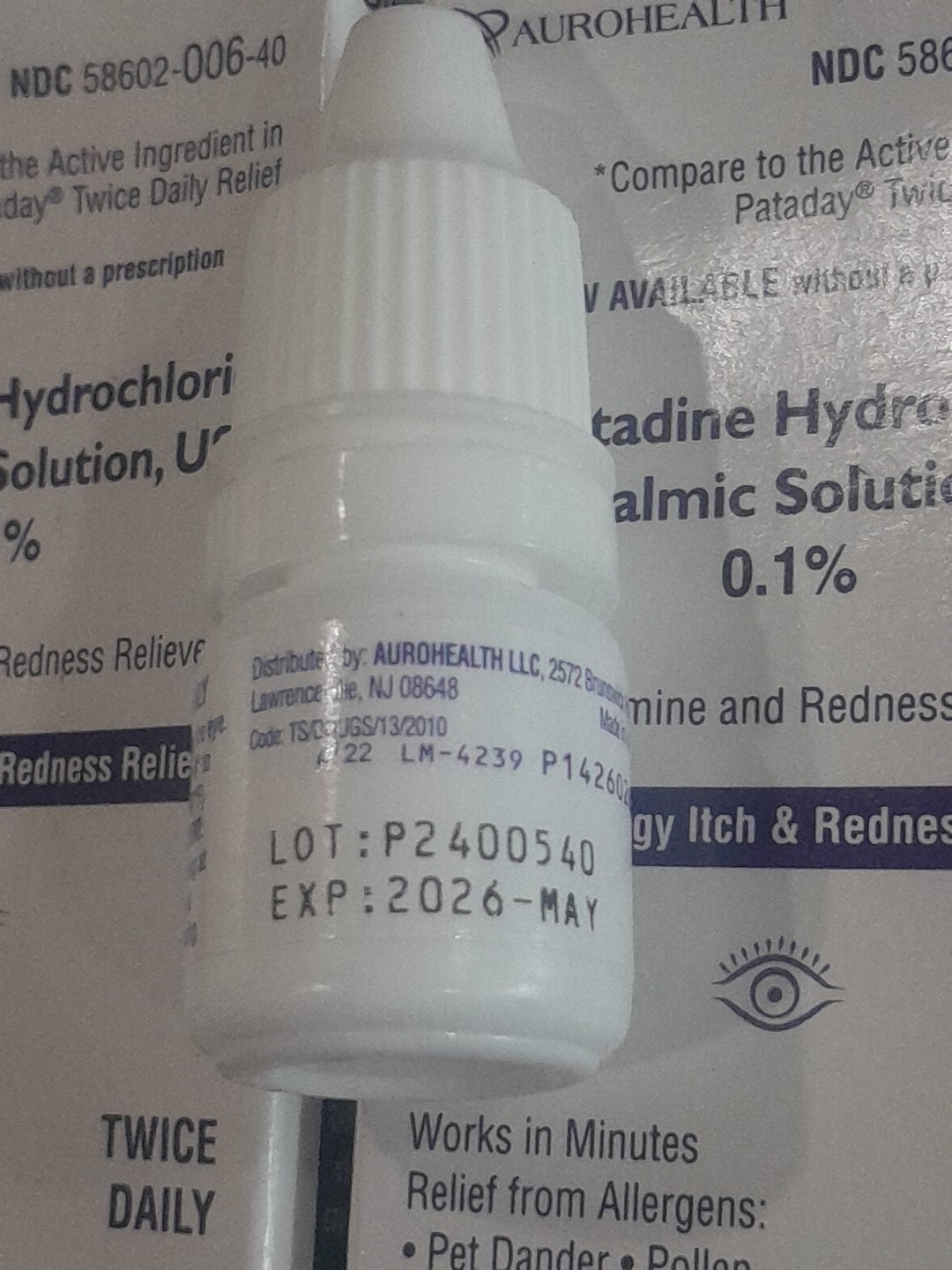 Olopatadine Hydrochloride Ophthalmic Solution, USP 0.1% , 5 ml Drops
