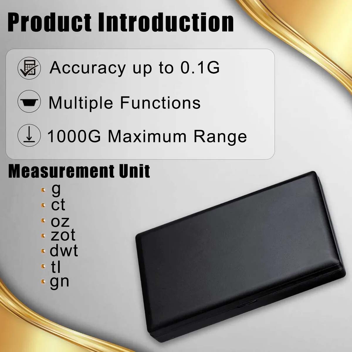 Digital Scale 1000g x 0.1g Jewelry Gold Silver Coin Gram Pocket Size Grain