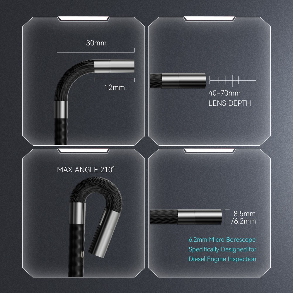 SALE! Ralcam Two-Way 210° Inspection Borescope Endoscope Camera 3.3ft Semi Rigid